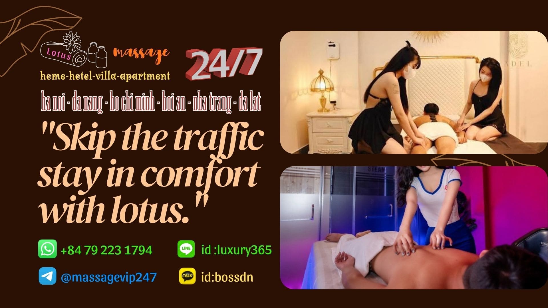 in-home, hotel room, apartment, villa, and resort massage services in hoi an